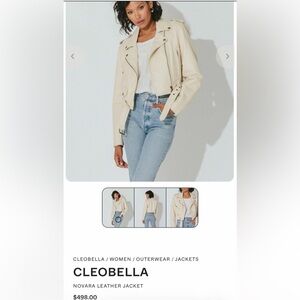 Cleobella Ivory Leather Jacket